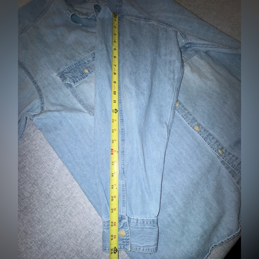 Old Navy Dungarees Blue Denim Shirt - Picture 11 of 12